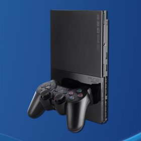 PS2 Slim Charcoal Black konzol + 8MB (használt)