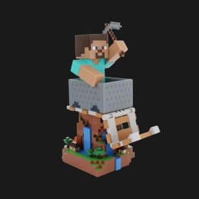 Minecraft Steve kontroller/telefontartó (20 cm)