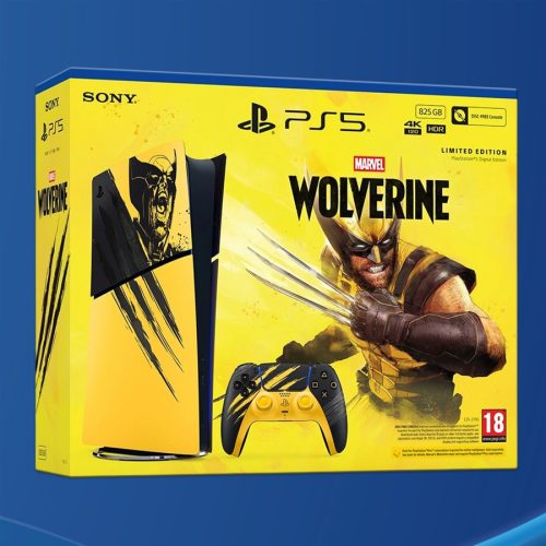  PlayStation 5 (PS5) Slim Digital 825GB Marvel’s Wolverine Battle Yellow Limited Edition Bundle