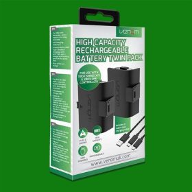   Venom Xbox Series S/X - fekete magas kapacítású (1100mAh) akkucsomag (2 db) + 3 méter (VS2883)